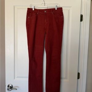 Levi's Women's Deep Red Straight-Leg Jeans